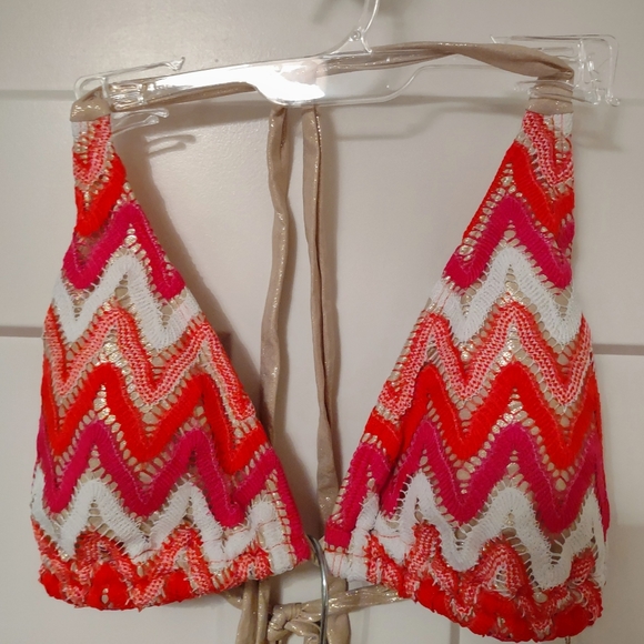 NWOT Luli Fama 3 Piece Triangle Halter Top + Bikini bottom + Pant Set - Picture 7 of 11
